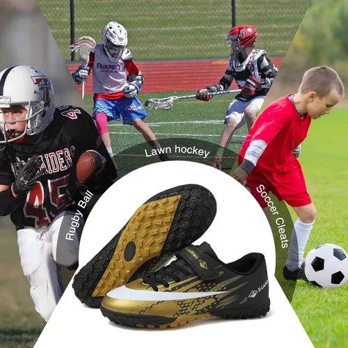 Miniatura 6 de CBUSTER Zapatos de fútbol para niños y niñas, zapatos deportivos para interiores y exteriores