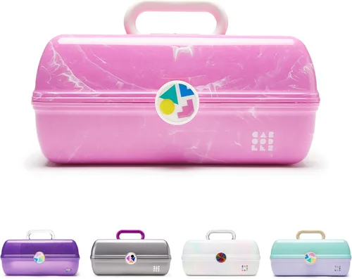 Miniatura 34 de Caboodles On-The-Go Girl - Caja de maquillaje para chicas, dos tonos violeta sobre brillo plateado, caja organizadora de maquillaje de plástico