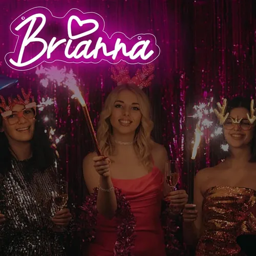 Miniatura 6 de Letrero de neón con el nombre Brianna para decoración de pared, luz de neón LED con el nombre Brianna para dormitorio de niños, decoración de fiesta