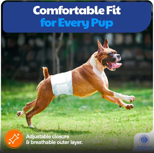 Miniatura 8 de American Kennel Club Fajas desechables para perros machos, pañales con indicador de humedad, tamaño pequeño, 50