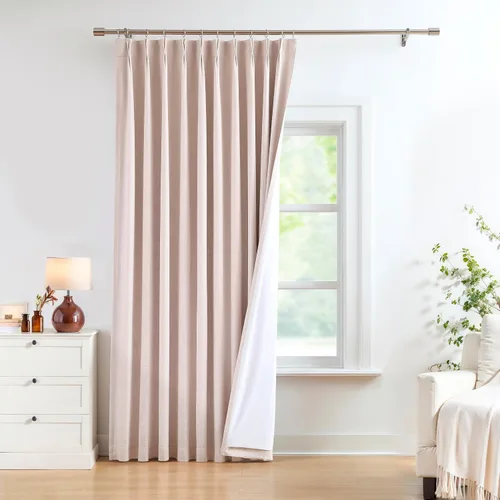 Miniatura 32 de Central Park Paneles de cortinas plisadas opacas con textura de lino, con aislamiento térmico y pestaña trasera, para sala de estar o dormitorio