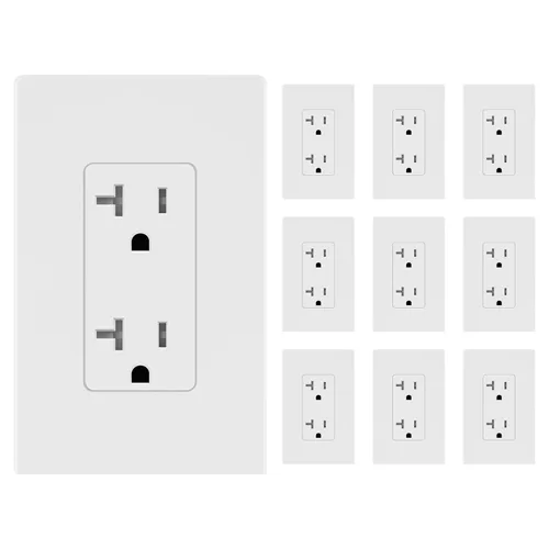 Miniatura 55 de LIDER LR15-TR-GD5P - Receptáculo decorativo mate c/tapa frontal intercambiable, tomacorriente a prueba de manipulaciones/niños, autoconexión a Dorado