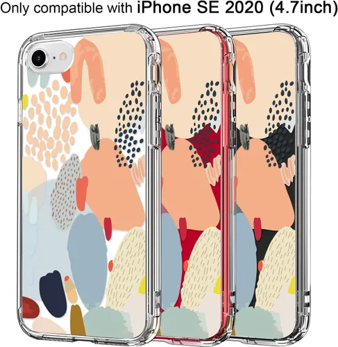 Miniatura 4 de ICEDIO para iPhone SE 2022, SE 2020, Funda para iPhone 8/7 con protector de pantalla, cubierta de TPU transparente con diseños de moda para niñas