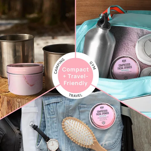 Miniatura 7 de AOA Studio 50 esponjas faciales comprimidas, esponjas cosméticas 100% naturales para limpieza facial, mascarilla exfoliante, quitar para maquillaje