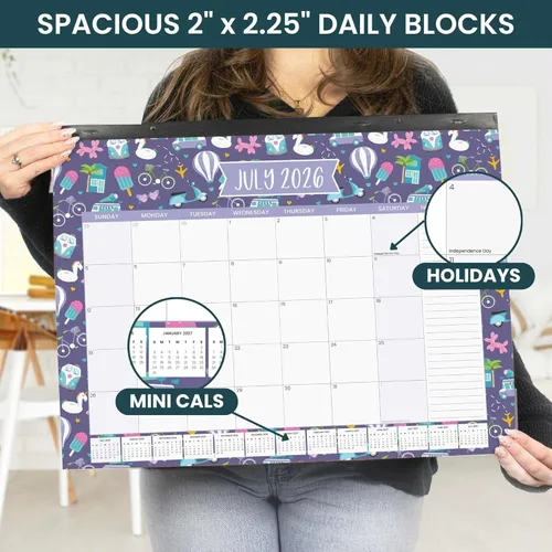 Miniatura 5 de bloom daily planners Calendario de escritorio 2026-2027 – Calendario de pared grande del año académico (julio de 2026 a julio de 2027) – 21 x 16