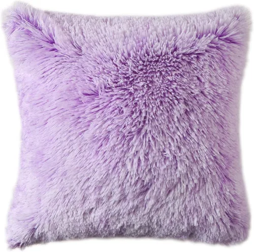 Miniatura 14 de DECOBIRD Funda de almohada de 18 x 18 pulgadas, extra suave, lumbar, peluda, de piel sintética, decoración del hogar, funda de cojín de doble cara