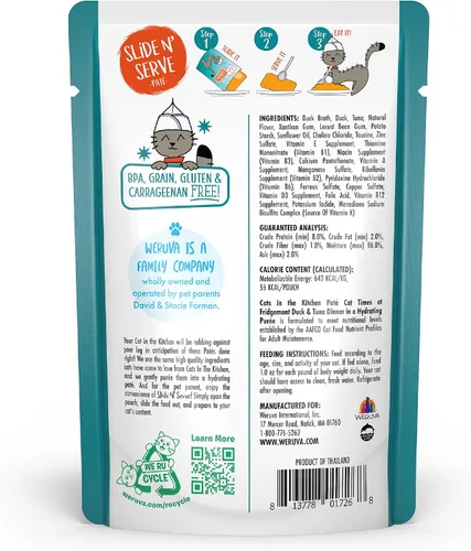 Miniatura 2 de Weruva Cats in The Kitchen Slide N' Serve - Bolsas de comida húmeda natural para gatos, Cat Times at Fridgemont, bolsa de 3 onzas (paquete de 12)