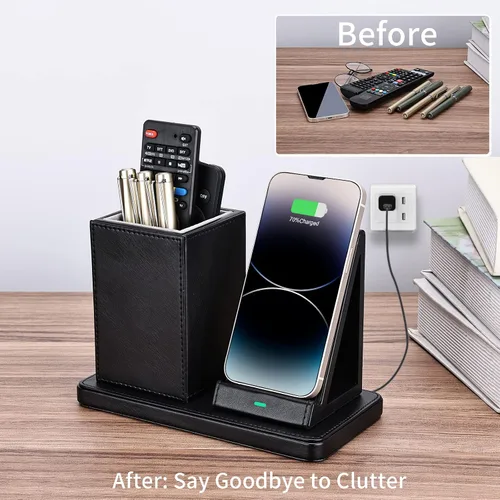 Miniatura 6 de Cargador inalámbrico con organizador de escritorio, estación de carga inalámbrica para iPhone 13/13 Pro Max/13 Pro/12 Series/11/XS Max/XR/X/8Plus/SE