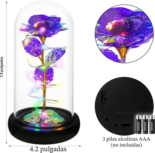Miniatura 6 de Childom Regalos para el día de la madre para mamá, regalos de cumpleaños para mujeres, abuela, flores para entrega, rosa colorida púrpura iluminada