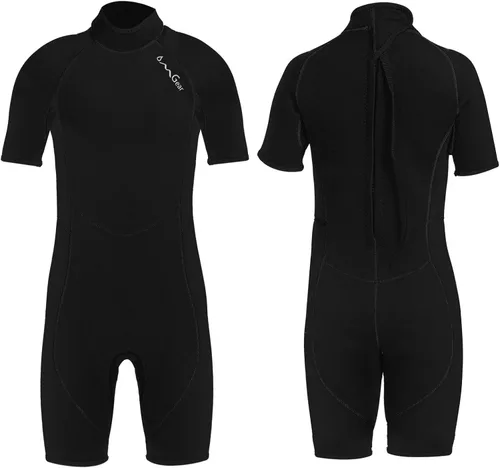 Miniatura 6 de OMGear - Traje de neopreno térmico para niños de 3 mm para niños y niñas jóvenes, niños, traje de neopreno para niños para aguas frías, manga Negro