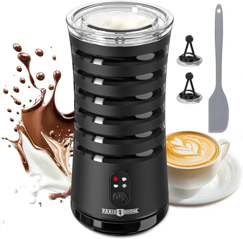 Espumador de leche, vaporizador y espumador de leche 4 en 1 Paris Rhône, calentador de leche de espuma caliente y fría con control de temperatura,