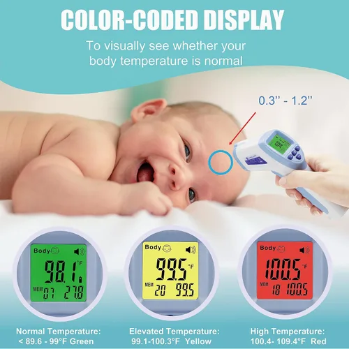 Miniatura 5 de Termómetro digital infrarrojo temporal de grado médico sin contacto para adulto/bebé/niño/bebé/enfermera. Amplim mejor temperatura de la fiebre