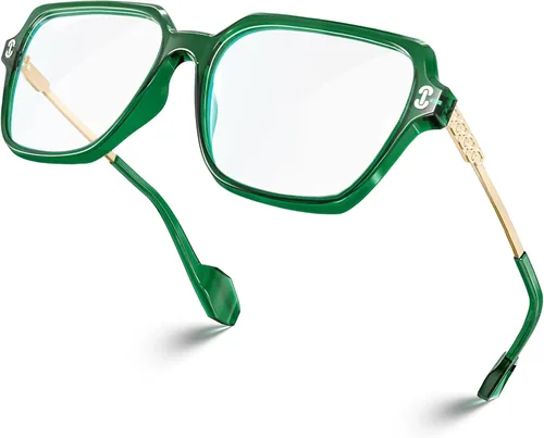 Miniatura 10 de VISOONE - Paquete de 2 anteojos de bloqueo de luz azul de gran tamaño con elegante marco cuadrado TR90 y patillas metálicas para mujeres y hombres