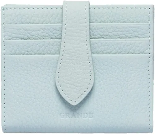 Miniatura 63 de Grande -3803 Cartera unisex, Azul (Iced Blue), Cartera delgada de cuero con cierre a presión pequeño