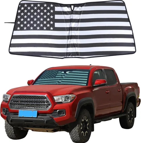 Miniatura 10 de Aunginsy Parasol para parabrisas delantero compatible con Toyota Tacoma 2006-2026, parasol plegable reflectante para rayos UV y protección solar