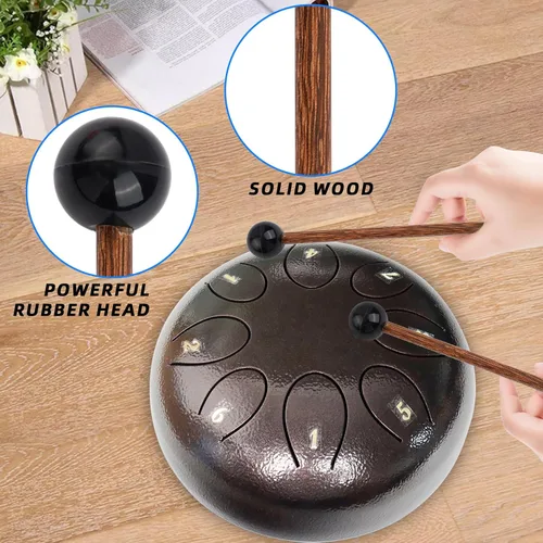 Miniatura 3 de 4 mazos de tambor de lengua, mazo de percusión de goma de madera pequeño de 5.9 pulgadas, mazo de xilófono de goma, palillo Glockenspiel para Bell