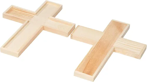 Miniatura 5 de Recortes de cruz de madera sin terminar, manualidades y decoración de fiestas, manualidades de escuela dominical y decoración de iglesia, lienzo