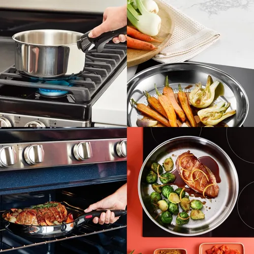 Miniatura 5 de Tefal Ingenio Preference ON - Juego de cacerolas, 7 piezas, apilable, mango extraíble, ahorro de espacio, antiadherente, inducción, acero