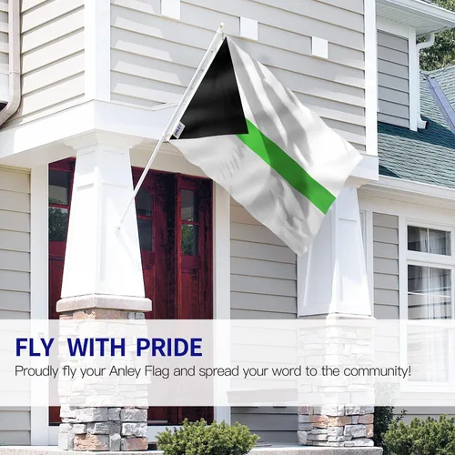 Miniatura 2 de Anley Fly Breeze - Bandera demiromántica del orgullo de 3 x 5 pies, color vivo y a prueba de decoloración, cabecera de lona y doble costura