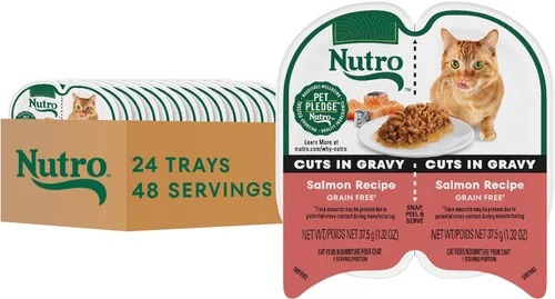 Miniatura 17 de Nutro Perfect Portions - Paquete múltiple de cortes de comida húmeda para gatos en salsa, recetas de carne de res húmeda, atún y pollo, bandejas