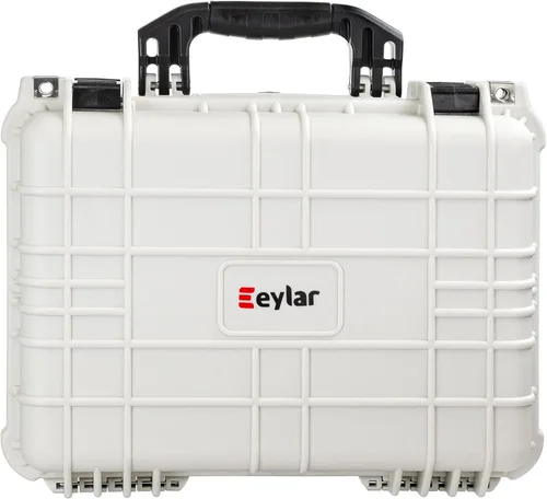 Eylar Estuche Rígido Estándar de 16" para Equipo y Cámara, Impermeable con Espuma, Estándares TSA Blanco