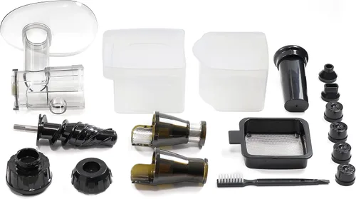 Miniatura 5 de Omega Máquina exprimidora de prensado en frío, extractor de jugo de frutas y verduras y sistema de nutrición para leche de nuez para bebés y Negro