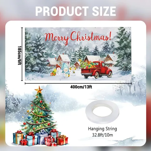 Miniatura 2 de Cubierta de Navidad para puerta de garaje, muñeco de nieve de Navidad, decoración de puerta de garaje, pancarta colgante grande, decoración de pared