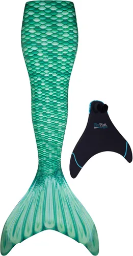 Fin Fun - Cola de sirena auténtica para niños, resistente al desgaste, para nadar, monoaleta incluida