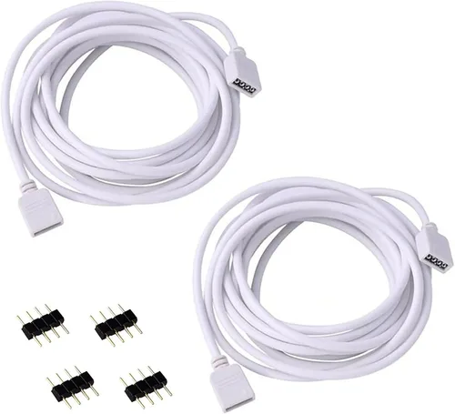 Miniatura 10 de RGBZONE 10 unids 4 Pin 0.394 in Conectores LED sin soldadura 4 Pin conductor tira a adaptador de corriente para puente de 0.394 in SMD RGB 5050 LED