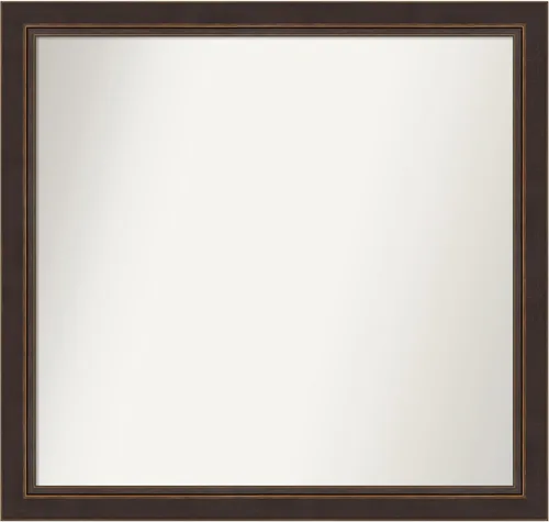 Miniatura 223 de Amanti Art Espejo de baño de bronce para sobre el fregadero, 24 x 24 pulgadas, espejo cuadrado de bronce Lara para tocador, marco de madera