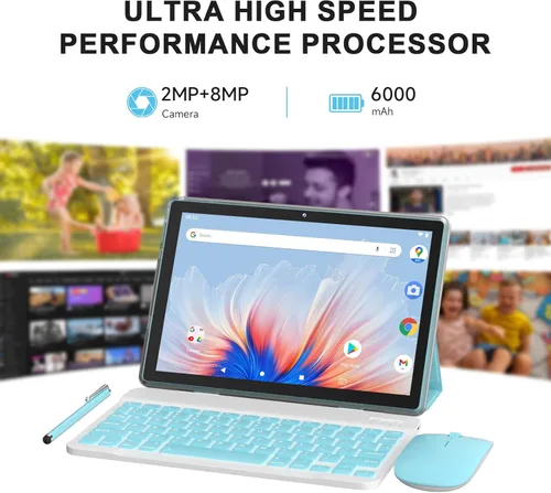 Miniatura 3 de HOTTABLET Kit de tableta Android 15 de 10 pulgadas con estuche/lápiz capacitivo, 12 (4+8 expandir) GB RAM+64 GB ROM, cámara dual de 2+8 MP, batería