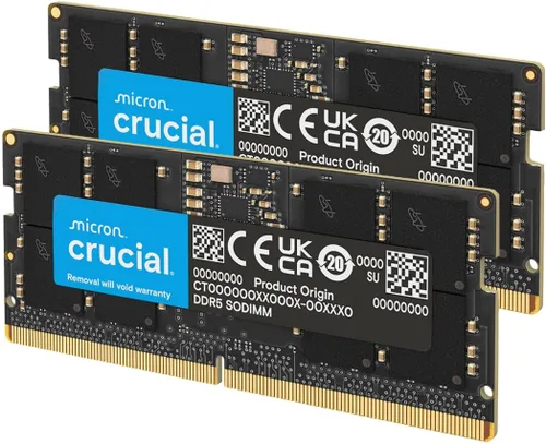 Crucial Kit RAM DDR5 de 32 GB (2 x 16 GB), memoria para portátil CL40 de 4800 MHz - Compatible con procesadores Intel de 12ª generación y AMD -