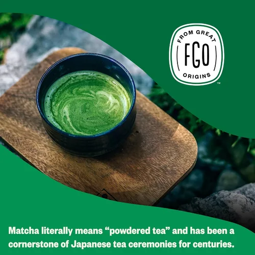 Miniatura 6 de FGO Té matcha latte en polvo, orgánico, bolsa a granel que se puede volver a cerrar, de 16 oz, matcha japonés con azúcar de caña orgánica
