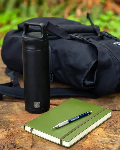 Miniatura 6 de BruTrek ker Bottle – Vaso aislado de acero inoxidable mantiene las bebidas calientes o frías, 2 piezas con tapa para bebidas y verter, reutilizable