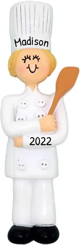 Miniatura 4 de Adornos de chef personalizados 2025 – Adorno de Navidad personalizado para panadero, adornos de alimentos, cocina de chef africano americano