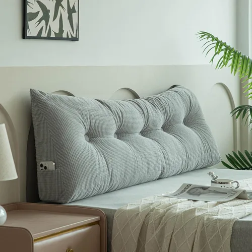 Miniatura 19 de Almohada triangular grande para cabecera de dormitorio universitario, almohadas de cuña para cama individual XL, cojín lumbar para cabecero, cojín