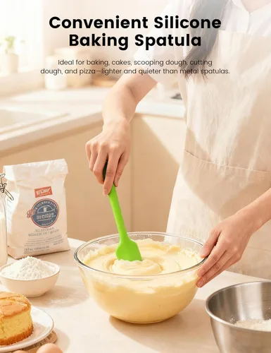 Miniatura 2 de Espátulas de silicona, silicona de grado alimenticio, raspador de goma de 8.5 pulgadas con resistente al calor, diseñado para cocinar, hornear