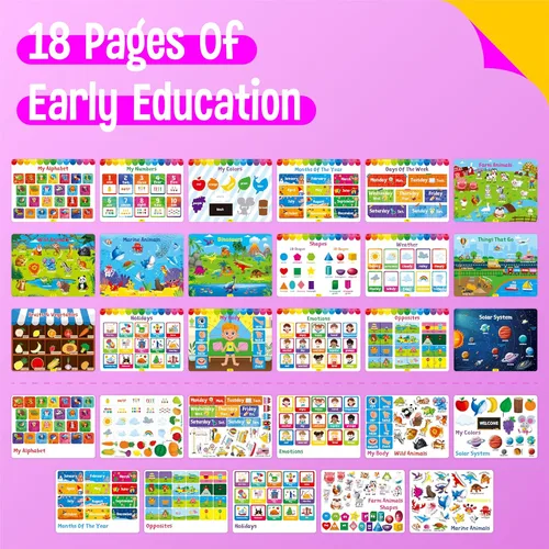 Miniatura 3 de Libro Ocupado Preescolar, Libro de Actividades de 30 Temas Diferentes, Juguetes Montessori de Aprendizaje Herramienta Educativa