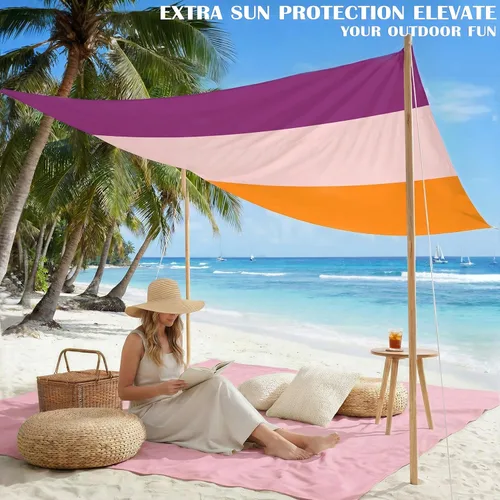 Miniatura 41 de Famstar Beach Blanket Oversized Extra Large 78"X81"/10'X9',Waterproof Sandproof Beach Blanket 2-8 Adults Lightweight Durable for Travel Camping