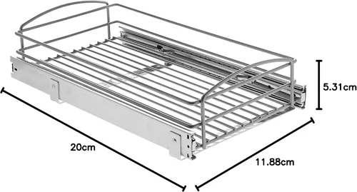 Miniatura 8 de Knape & Vogt RS-MUB-11-FN Organizador de gabinete extraíble multiusos de 5 pulgadas de alto x 12 pulgadas de ancho x 20 pulgadas de profundidad