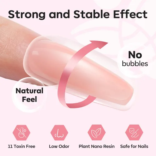Miniatura 6 de Modelones – Kit de uñas de polygel, geles de construcción de uñas de 6 colores, kit de polygel para hacer extensiones de uñas rosa claro, blanco