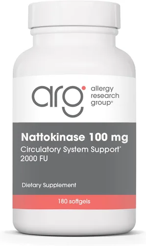 Allergy Research Group - Suplemento Nattoquinasa NSK-SD 2000 FU, 100mg - Salud Cardiovascular/Circulatoria - 180 cápsulas blandas