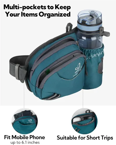 Miniatura 4 de Waterfly - Cangurera de senderismo con soporte para botella de agua para hombres y mujeres, para correr y pasear al perro, para iPhone 8 Plus
