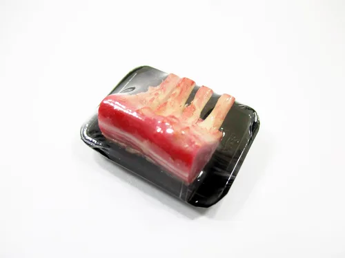 Miniatura 3 de Casa de muñecas Alimentos en miniatura Costillas crudas Cerdo Carne Supermercado Alimentos Pack Bandeja 16721