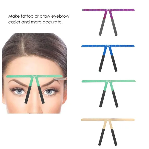 Miniatura 7 de Sonew Regla de cejas Maquillaje Pinza simétrica Posicionamiento de tres puntos Shaper Herramienta de medida reutilizable ()