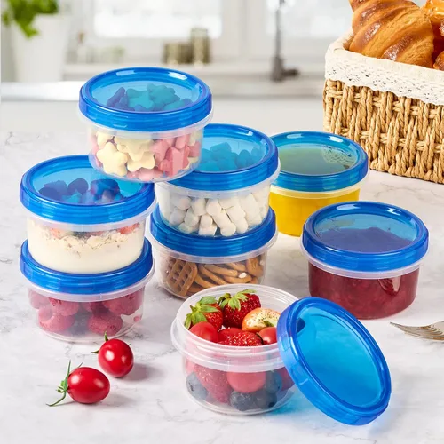 Miniatura 3 de Soelomu Contenedores de Almacenamiento para Congelador de 8 oz con Tapas de Rosca, Paquete de 10 Contenedores Reutilizables para Preparación