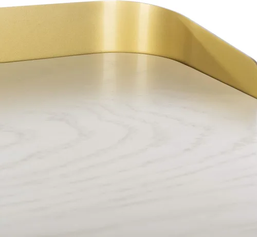 Miniatura 9 de Safavieh Escritorio moderno de 1 cajón blanco lavado y dorado Blanco lavado / dorado