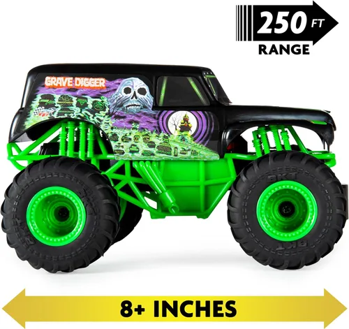Miniatura 5 de Monster Jam - Camión monstruo de control remoto oficial Grave Digger, escala 1:24, 2,4 GHz, juguetes para niños y niñas a partir de 4 años