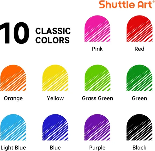 Miniatura 2 de Bolígrafos de tinta líquida Shuttle Art, 10 colores brillantes de secado rápido, punta extra fina de 0.02 pulgadas, larga duración para escritura