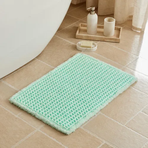 Miniatura 19 de Triohero Tapete de baño con diseño de gofre, tapete de baño pequeño y bohemio, antideslizante, lavable, ultra suave, súper absorbente, de secado